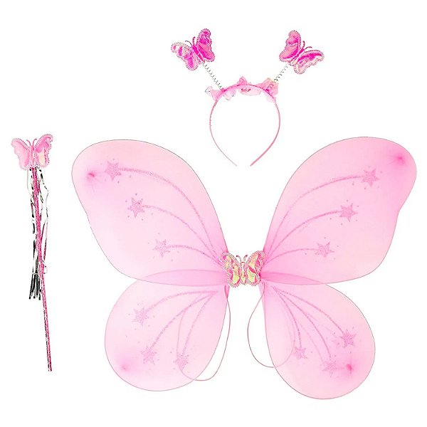 Kit Asa Borboleta Rosa