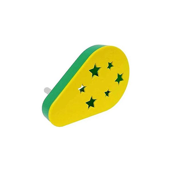 Reco Reco Matraca Verde e Amarelo - 11cm