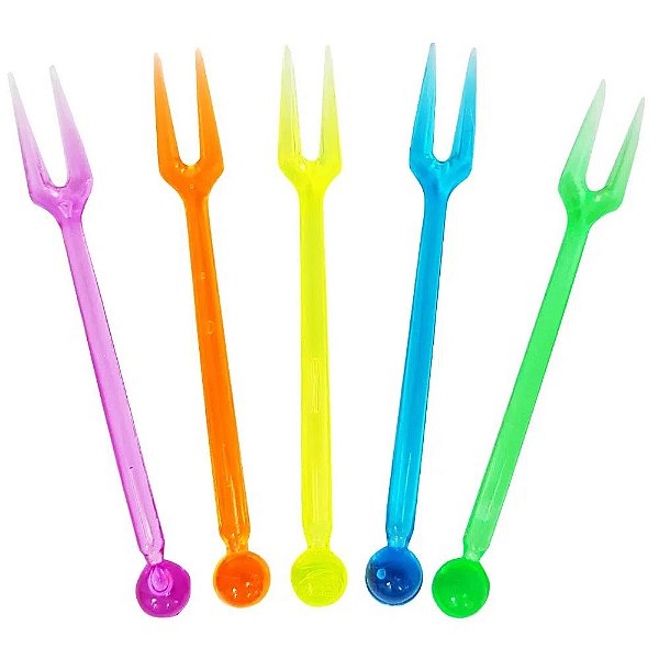 Garfinho Petisco Espetinhos Aperitivo Colorido 8cm - 50 Unidades