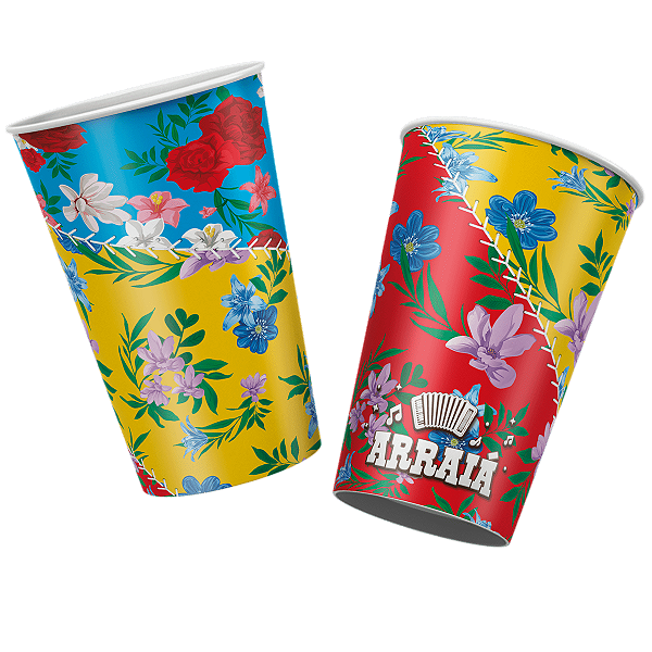 Copo de Papel Arraiá 180ml - 12 Unidades