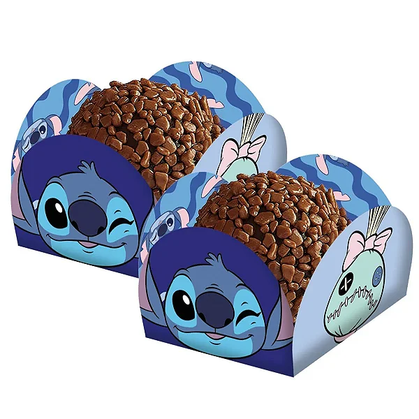 Porta Forminha Para Doces Festa Stitch 3,5x3,5cm - 40 Unidades