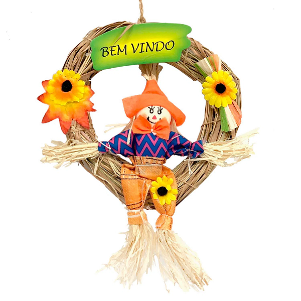 Guirlanda Festa Junina com Espantalho para Decoração - 20CM