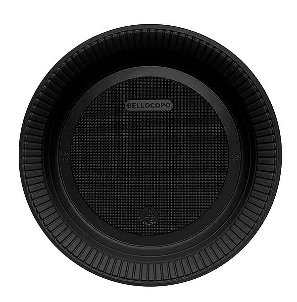 Prato Plástico Biodegradável Preto 15cm - 10 Unidades