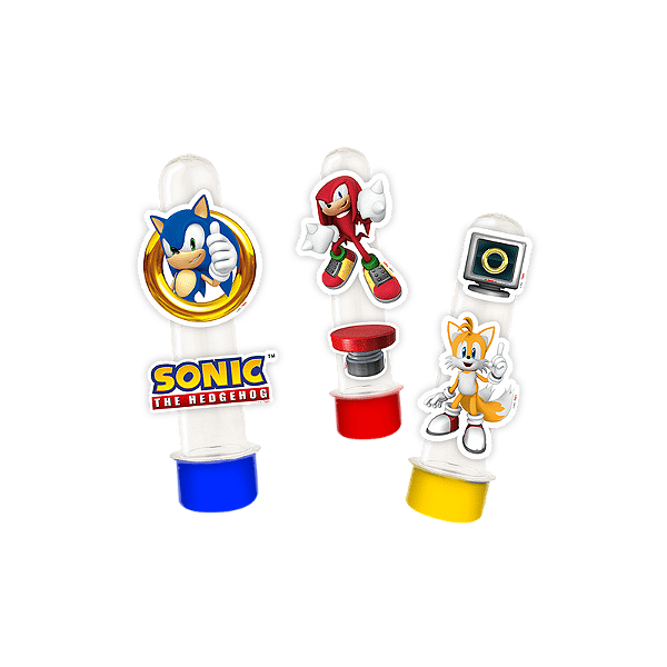 Mini Personagens Decorativos Sonic - 50 unidades