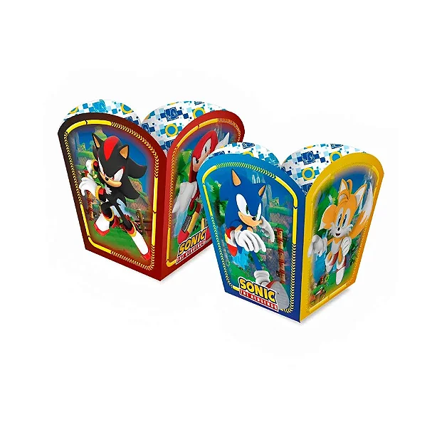 Cachepot Sonic – 4 Unidades – Decoração de Festa Infantil