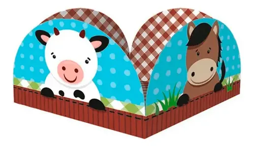 Porta Forminha Para Doces Festa Fazendinha 3,5cm x 3,5cm - 40 Unidades