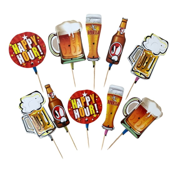 Palito Decorativo Cerveja Festa do Boteco - 10 unidades