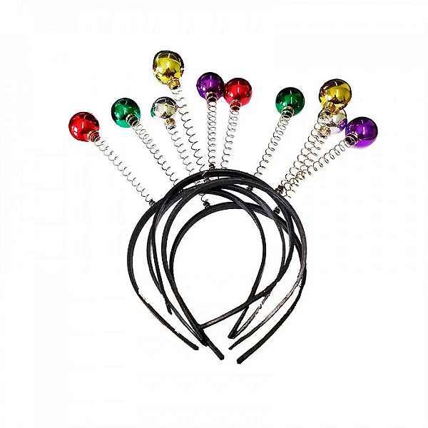 Tiara com Bolinhas Coloridas - 12 Unidades Sortidas