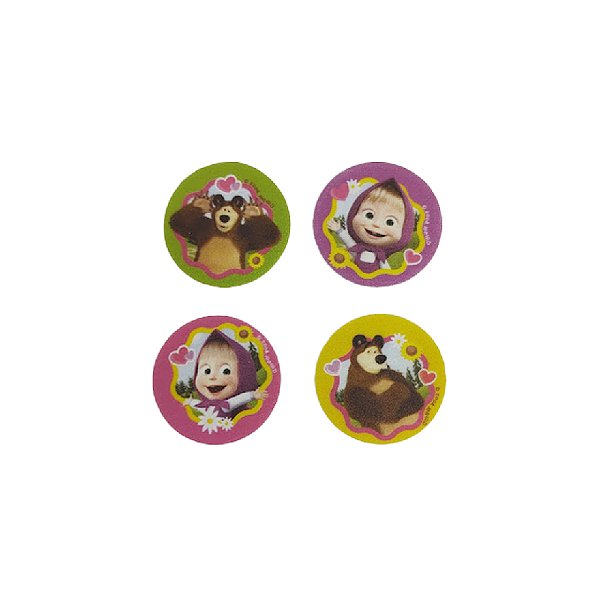 Aplique Decorativo em EVA Masha e o Urso 4cm - 12 Peças - Piffer