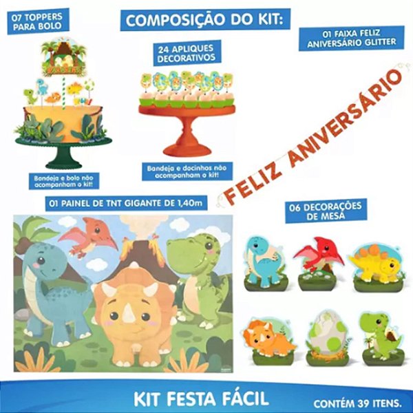 Kit Festa Fácil Dino Baby