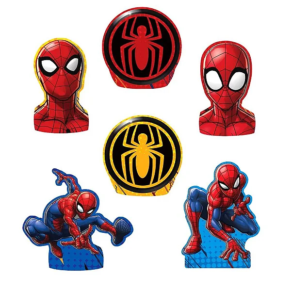 Kit Enfeite De Mesa Homem Aranha - 6 unidades