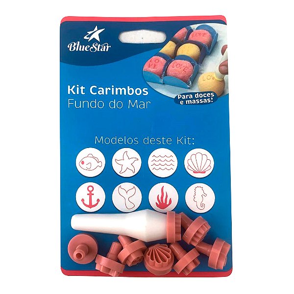 Kit Carimbos Fundo do Mar - 9 Peças