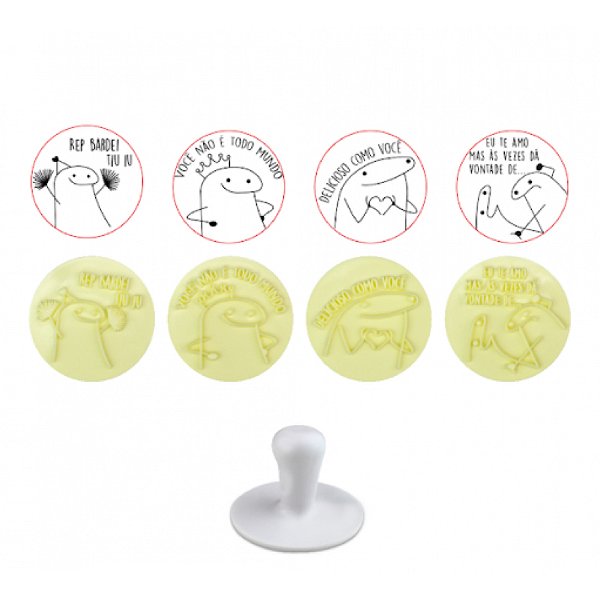 Kit Carimbos Flork Amarelo (5cm) - 5 Peças