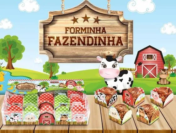Forminha 4 Pétaas Fazendinha - 50 unidades