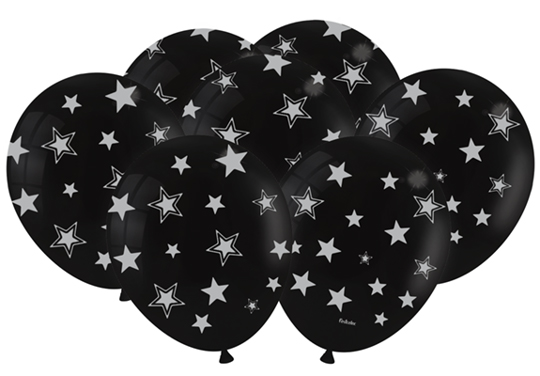 Balão Bexiga Estrelinhas - Tamanho 9 Polegadas (23cm) - 25 Unidades