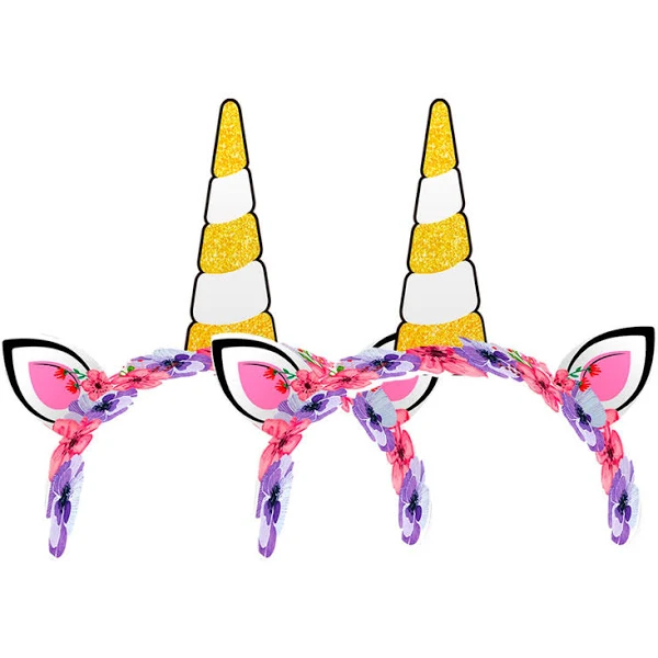 Tiara Papel Unicórnio Junco - 8 undidades