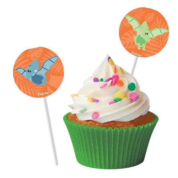 Pick Decorativo Dino Baby - 8 unidades
