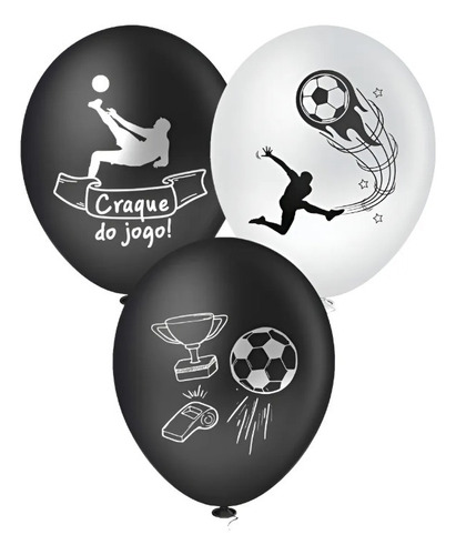 Balão Bexiga Futebol - Tamanho 9 Polegadas (23cm) - 25 Unidades