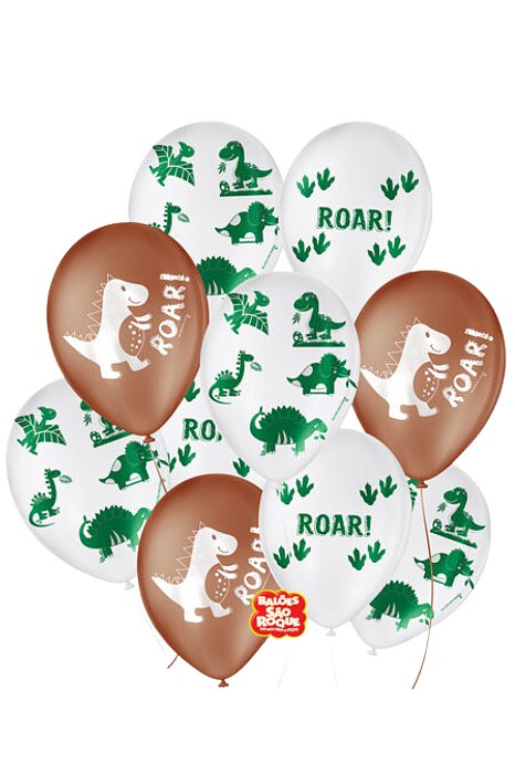 Balão Bexiga Dino Baby - Tamanho 9 Polegadas (23cm) - 25 Unidades