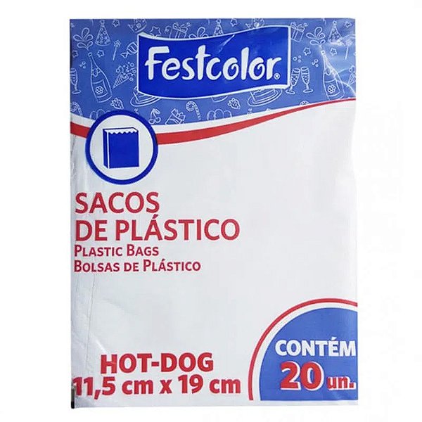 Sacos de Plástico para Hambúrguer - 11,5x19cm - 20 unidades