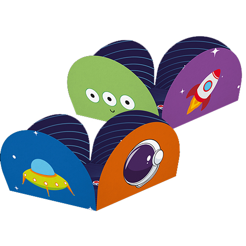 Porta Forminha Para Doces Festa Astronauta 3,5cm x 3,5cm - 40 Unidades