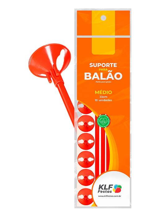 Suporte para Balão 33cm - Vermelho - 10 Unidades