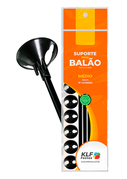 Suporte para Balão 33cm - Preto - 10 Unidades