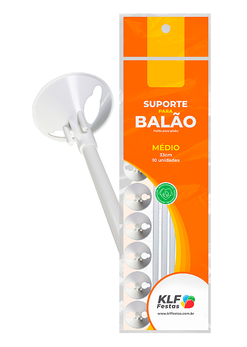 Suporte para Balão 33cm - Branco - 10 Unidades