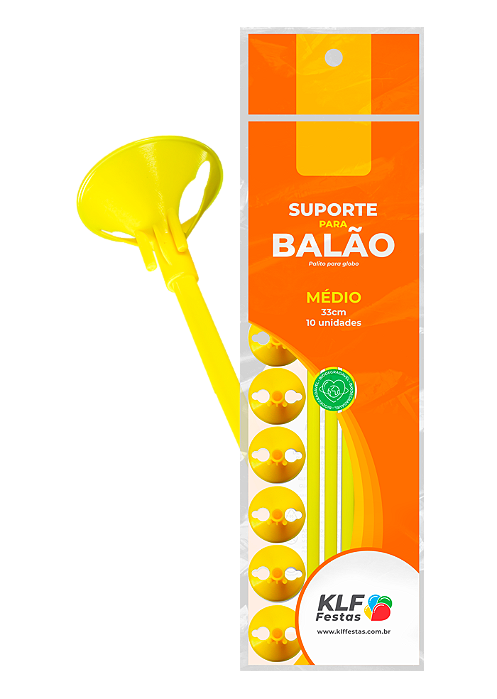 Suporte para Balão 33cm - Amarelo - 10 Unidades