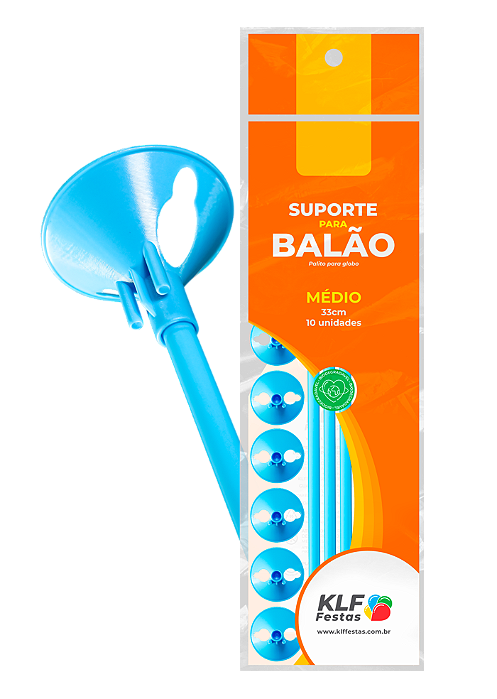 Suporte para Balão 33cm - Azul Claro - 10 Unidades