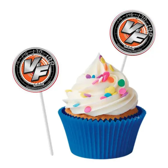 Bandeirinha para Docinhos Festa Velozes e Furiosos 9x4cm - 8 Unidades