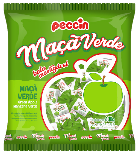 Bala Mastigável Maçã Verde - 400g