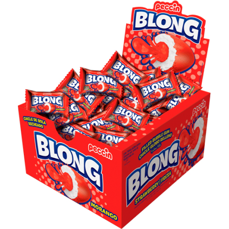 Chicletes Blong  Morango- 200g - 40 un