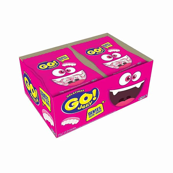 Bala De Gelatina Go Jelly Dentes - 12 Unidades de 15g