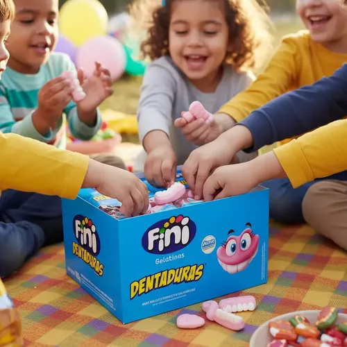 Bala Gelatina Dentadura Fini - Display 180g - 12 Unidades de 15g Cada