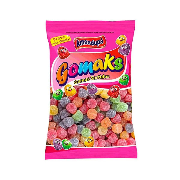 Bala de Goma Jujuba Confeitadas Sortidas Gomaks - 400 Gramas