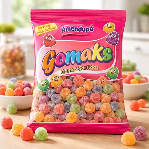 Bala de Goma Jujuba Confeitadas Sortidas Gomaks Amendupã - 1 Kg