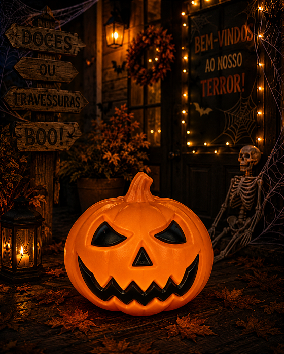 Abóbora Para Decoração de Halloween 18cm