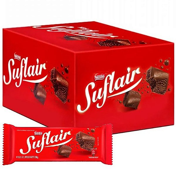 Chocolate Suflair Ao Leite Nestlé - Caixa 20 Unidades de 50g - 1Kg