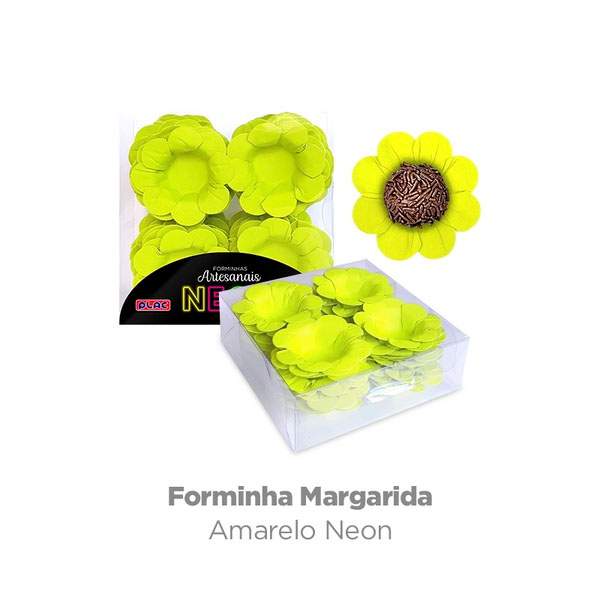 Forminhas Artesanais Amarelo Neon - 40 unidades