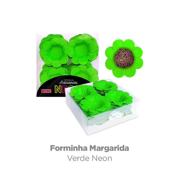 Forminhas Artesanais Verde Neon - 40 unidades