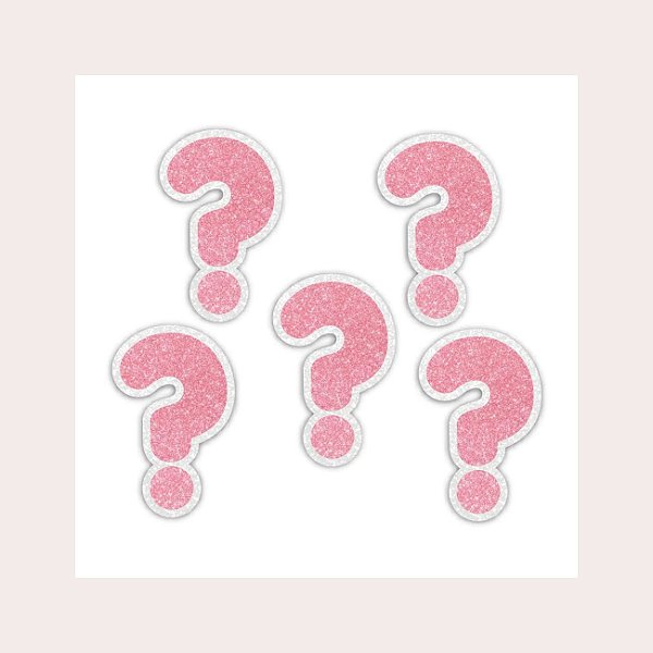 Aplique Decorativo Interrogação Rosa - 5 unidades