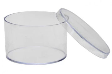 Latinha Plástica para Lembrancinha Transparente 6cm x 4cm - 10 Unidades