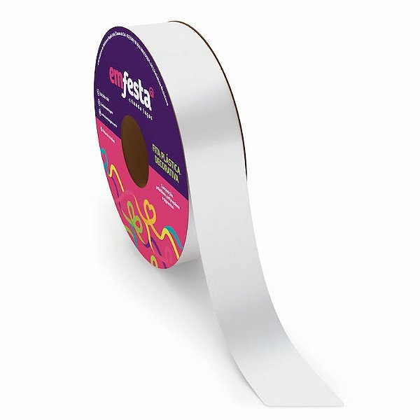 Fita Lisa Decorativa Branco 15mm X 50 Metros Macia
