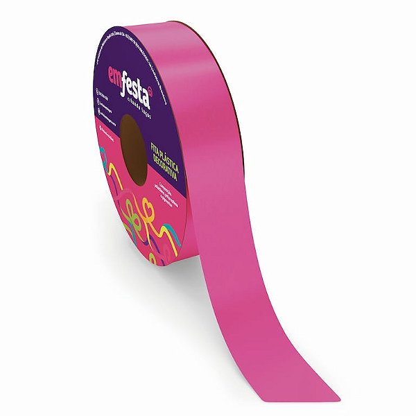 Fita Lisa Decorativa Pink 15mm X 50 Metros Macia