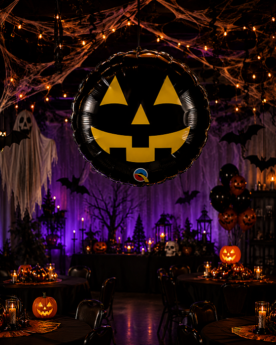 Balão Metalizado Abóbora Jack Halloween - 18 Polegadas (46cm) - Flutua Com Gás Hélio