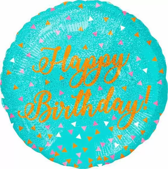 Balão Metalizado Happy HBirthday 18pol. - 46cm