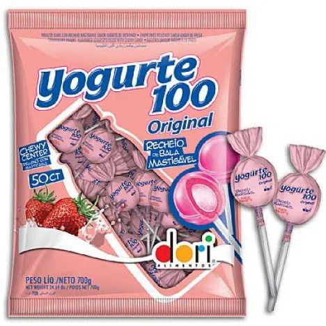 Pirulitos Yogurte100 com Recheio Mastigável 525g - Dori