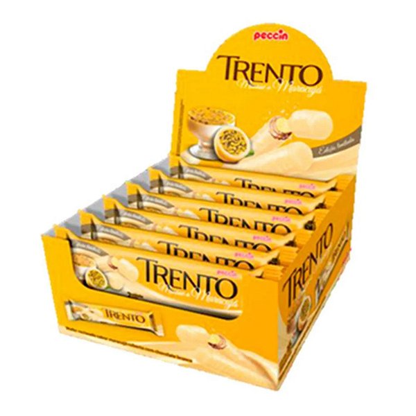 Trento Chocolate Branco Mousse de Maracujá - Caixa 512g - 16 Unidades