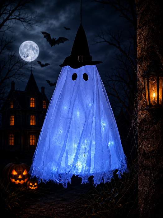 Fantasma com LED Halloween – 80cm